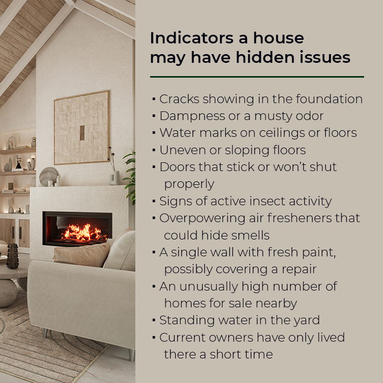 Indicators a house may have hidden issues